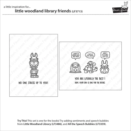 Lawn Fawn Clear Stamps 3"X4"-Little Woodland Library Friends {4}