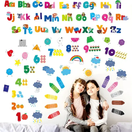 68 PCS Alphabet & Letters Wall Decals {1}