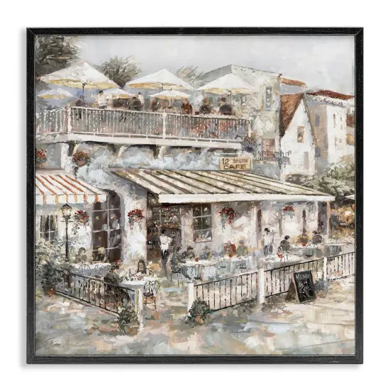 Stupell Industries Town Café Patio Framed Giclee Wall Art Design by Ruane Manning {1}
