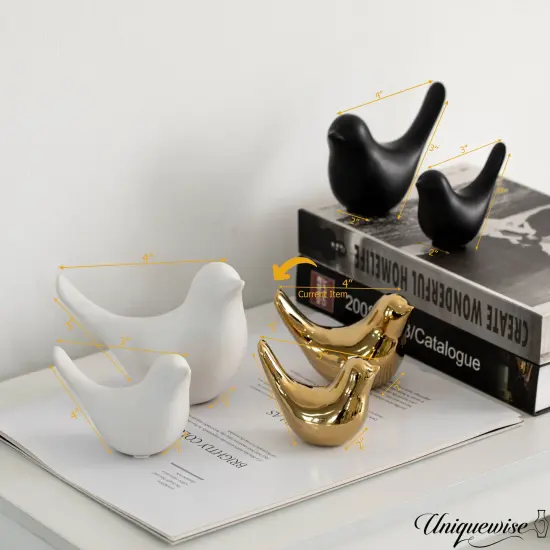 Uniquewise Gold Bird Figurine Elegant Home D&eacute;cor {4}