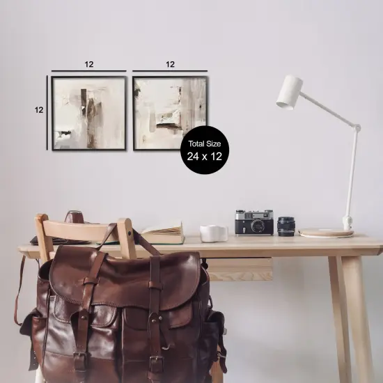 Stupell Industries Neutral Forms on Beige 2pc Framed Giclee Wall Art Set Design by Susan Jill {3}