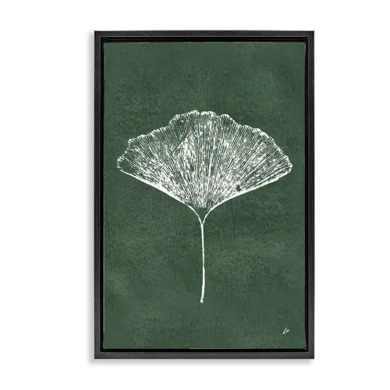 Stupell Industries Ginkgo Impression on Green Floater Framed Canvas Wall Art Design by Lydia Orange {1}