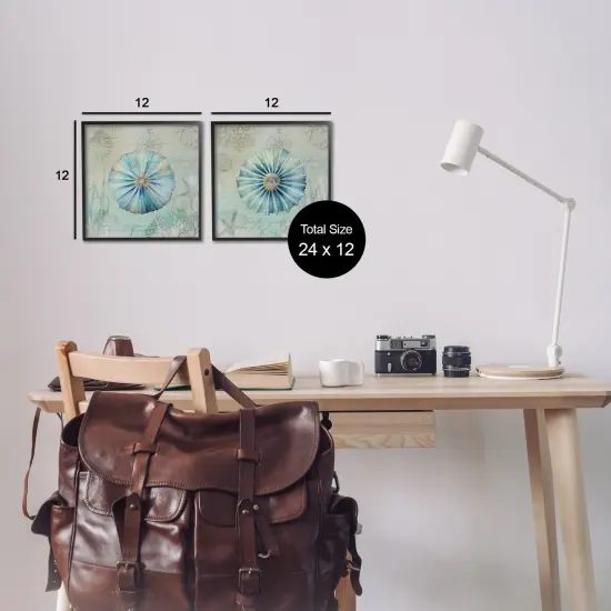 Stupell Industries Vintage Blue Sea Urchins 2pc Framed Giclee Wall Art Set Design by Andrea Haase {3}