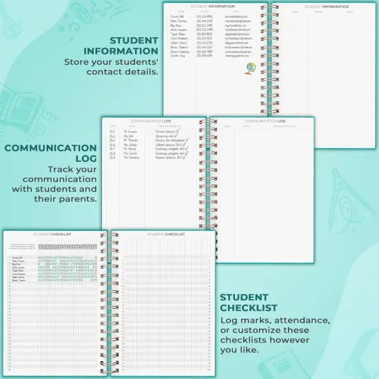 Teacher Planner Spiral - Undated, 7.9x10&Prime; (Turquoise) {4}