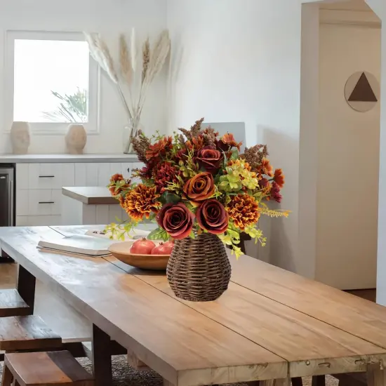 4 Bundles Autumn Faux Flower Arrangements {4}
