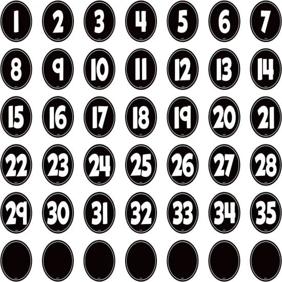 Teacher Created Resources Black and White Numbers Magnetic Accents {3}