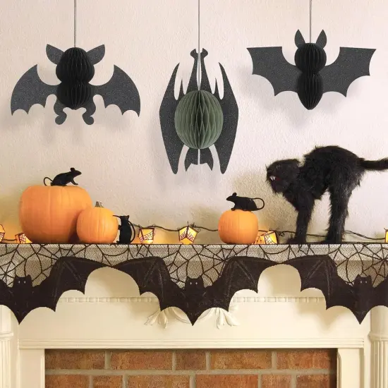 3Pcs Halloween Bat Hanging Decorations {1}