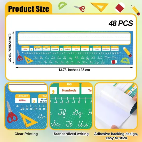 48 Pcs Flat Cursive Name Plate for Desk Traditional Cursive Nameplates {2}