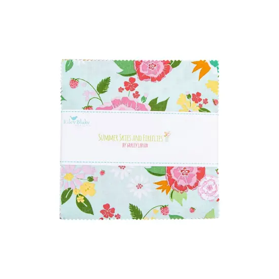 Summer Skies and Fireflies 5" Square Pack (Charm Pack / 5" Stacker) by Gracey Larson for Riley Blake (5-16370-42) {1}