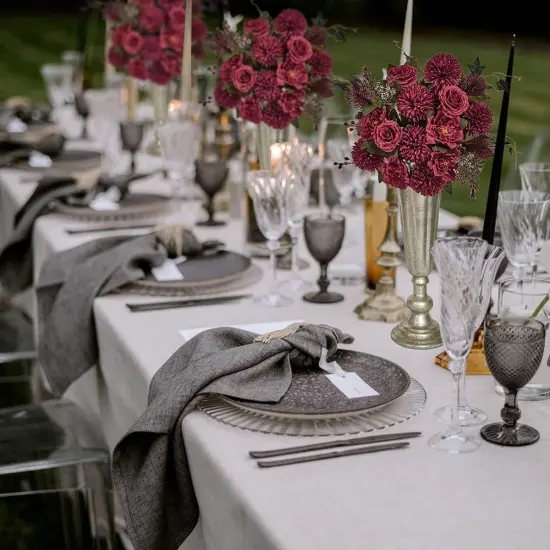 Burgundy Silk Flowers Bouquet {3}