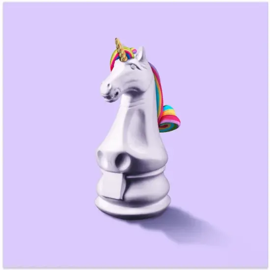 Fantasy Chess Square 24x24 Canvas - Corporate Office Art {2}