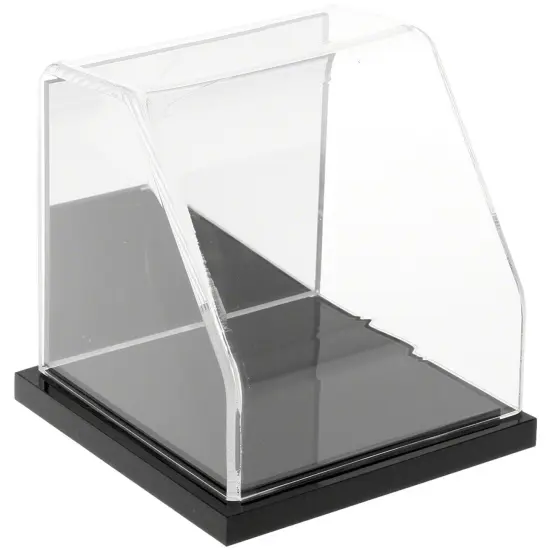 Plymor Clear Acrylic Slanted Front Display Case, 4" x 4" x 4" Black (Mirrored) {1}