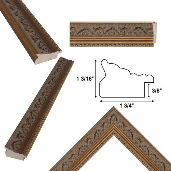 Ornate Gold Baroque With Bead Picture Frame 20x28 frame {4}