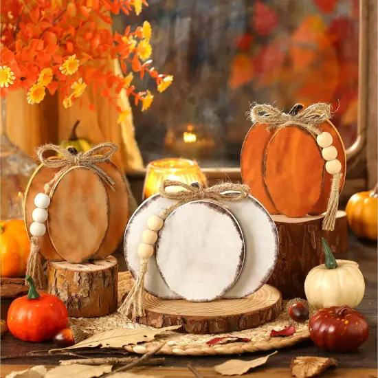 3 Pcs Fall Pumpkin Decor Fall Wooden Signs {3}