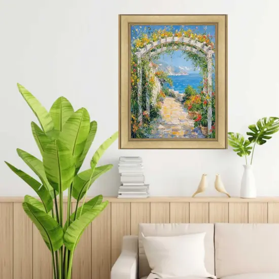 Modern Contemporary Champagne Gold Flat Picture Frame 28x28 frame {5}