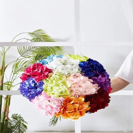 Hydrangea Silk Flowers Heads with 10 Stems {5}