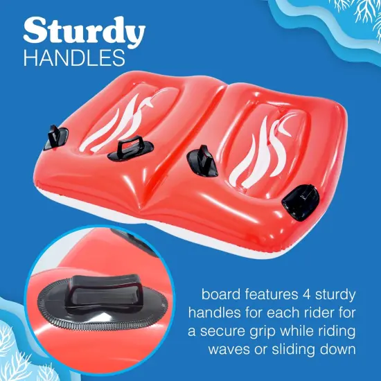 4E's Novelty 2 Person Inflatable Body Board with Handles for Water Slides for Kids & Adult {3}