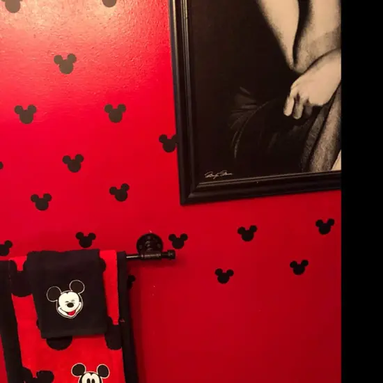 176pcs Cartoon Mickey Mouse Head Art Wall Decals (Black) {3}