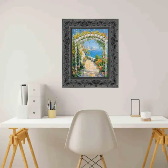 Wide Vintage Antique Black Floral Picture Frame 20x28 frame {3}