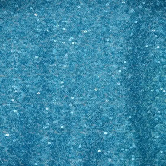 1 Yard Turquoise Glitter Embroidery Sequin Fabric 52" Width 100% Polyester for DIY Table Runner, Curtain & Clothes {1}