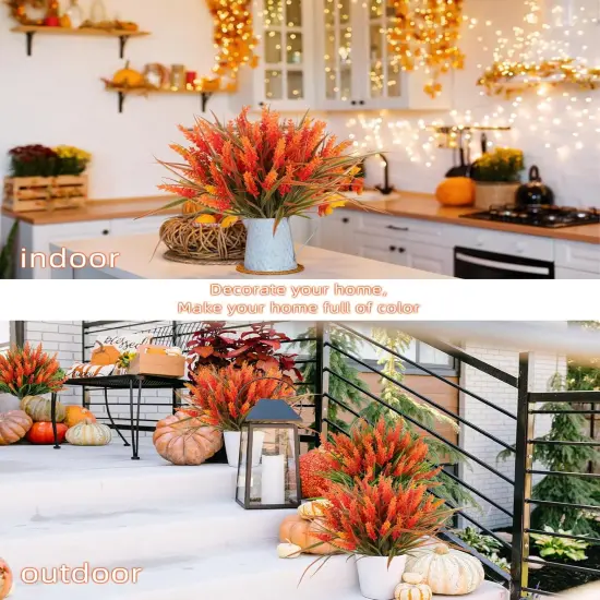 Artificial Fall Mums Flowers Plants Outdoors - Samlon {5}