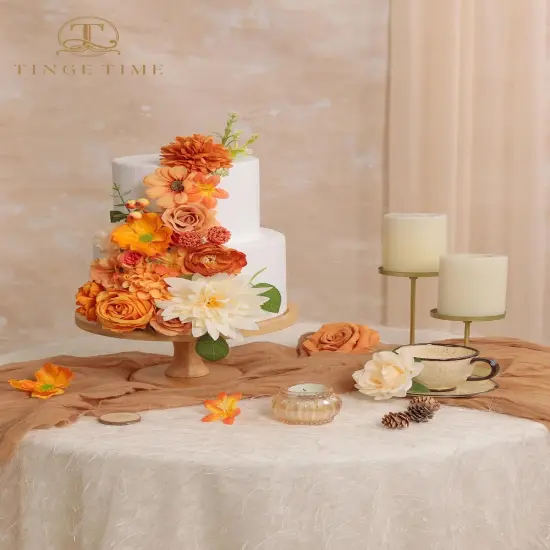 Burnt Orange Artificial Flowers {3}