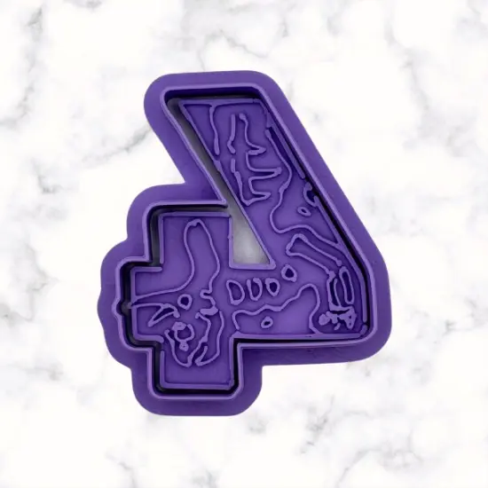 Dinosaur Number 4 Cookie Cutter and Stamp {3}