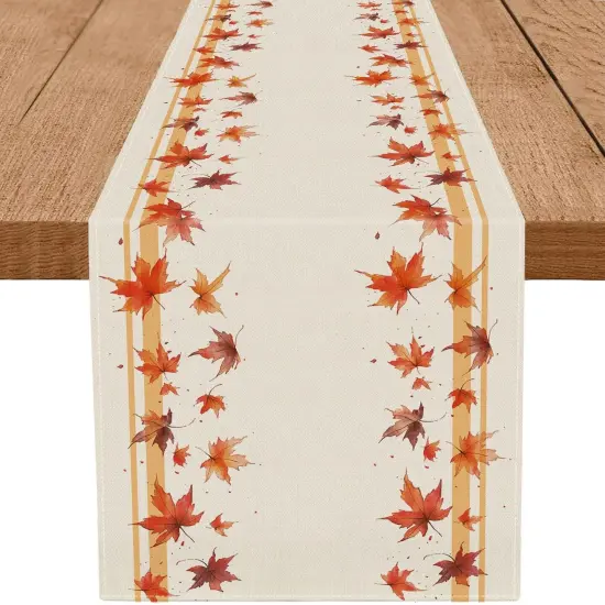 Fall Table Runner Fall Leaf Table Runners Seasonal-13x72 Inch {1}