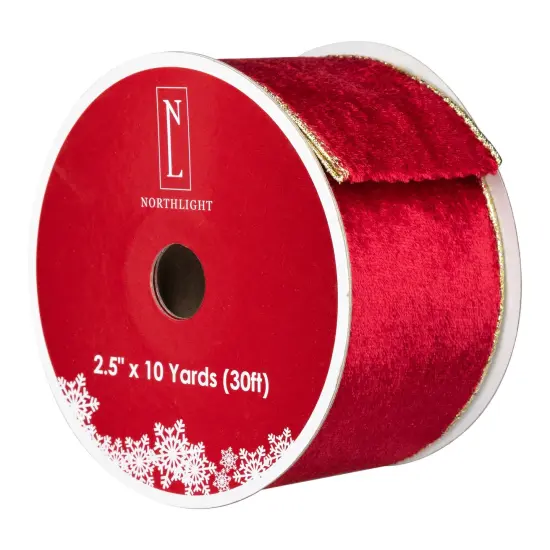 Northlight Club Pack of 12 Red and Gold Wired Christmas Craft Ribbon Spools 2.5" x 120 Yards {6}
