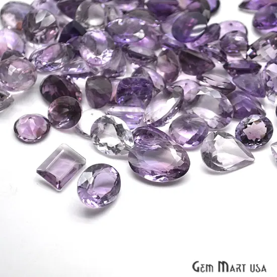 Amethyst Gemstone, 100% Natural Faceted Loose Gems, February Birthstone, 10-20mm, 100 Carats {2}
