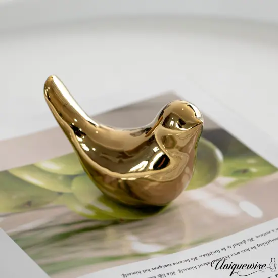 Uniquewise Gold Bird Figurine Elegant Home D&eacute;cor {5}