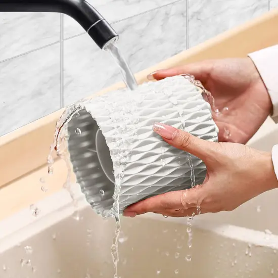 Makeup Brush Holder Organizer -360° Rotating Multi-Functional Pen Holder for Desk,Multi-Purpose Desktop Stationary Organizer,Storage Cup for Lipsticks, Comb, Beauty Tool in Vanity (White) {6}