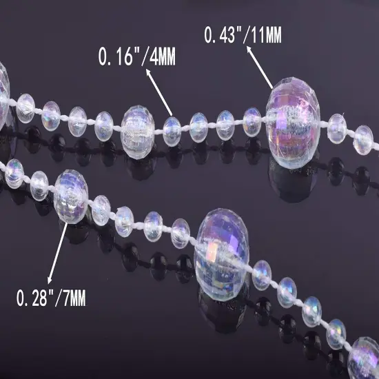 33 Feet Clear AB Crystal Beads Chain Trim by The Roll for DIY,Wedding,Party Decoration(Colorful) {6}