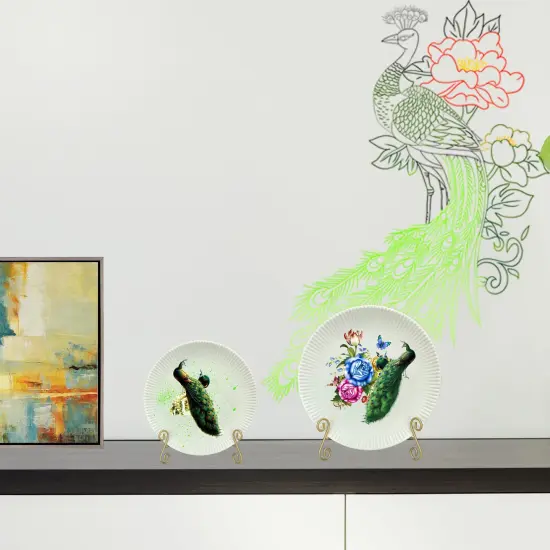 Gold Plate Stand, 6 Inch Decorative Plate Holder for Displaying Platters, Heavy-Duty Metal Easel Stand for Picture, Photo Frame, Plates, Books and Round Objects {5}