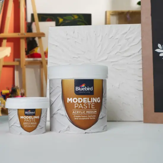 Bluebird Professional Thick Modeling Paste 571ML / 28.2Oz - High Density, Acrylic Medium - for Texture and Thickness, Dimension Additive (White, 28.2 Oz / 800GM) {2}