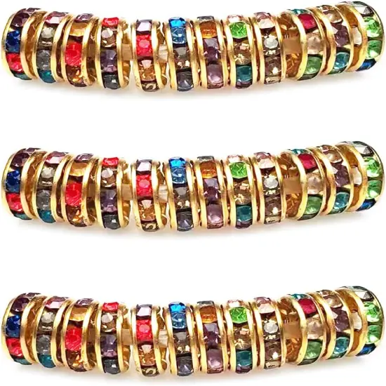 Rondelle Spacer Beads Round Crystal Czech Rhinestone for Bracelets Necklaces Jewelry Making Accessories {1}