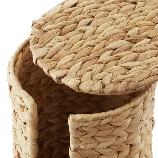Toilet Paper Roll Holder Stand, Free Standing Bathroom Tissue Storage Basket Natural {3}