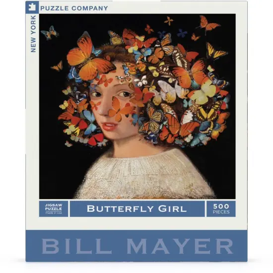 New York Puzzle Company Butterfly Girl 500 Piece Piece Jigsaw Puzzle {1}