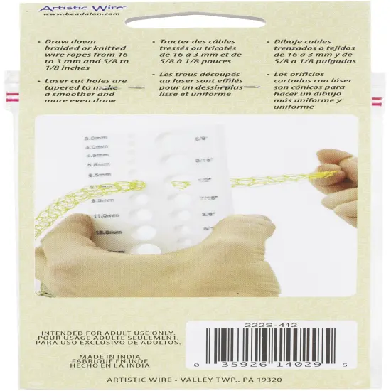 Artistic Wire Acrylic Draw Plate 22 Holes-Mm & Inches {3}