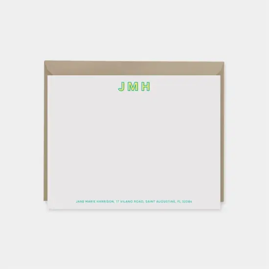 Bright and Modern Monogram Note Cards {1}