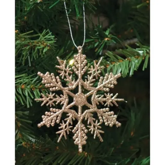 Glitter Snowflake Ornament 4" {1}