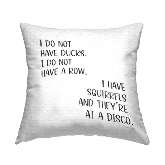 Funny Ducks & Squirrels Design by Susan Ball Outdoor Printed Pillow  {1}