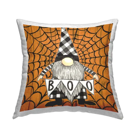 Rustic Halloween Gnome Outdoor Printed Pillow Design by Elena Vladykina, 18 x 7 x 18 {1}
