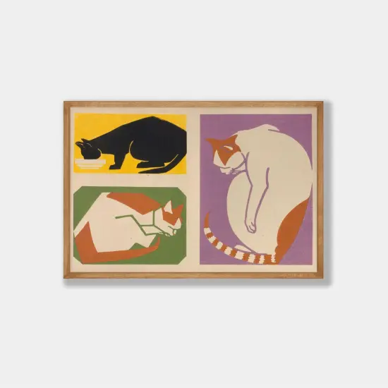Vintage Cat Japanese Art Print {1}