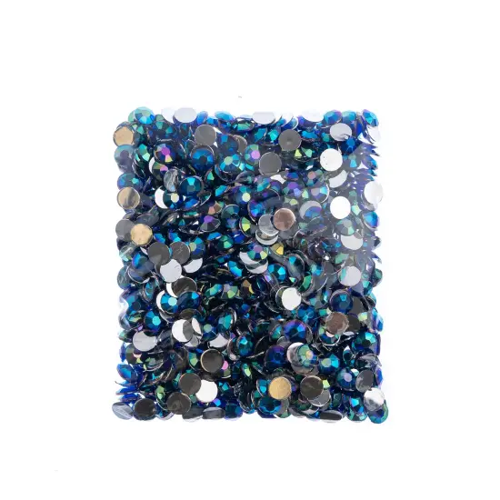 John Bead 8mm (SS39) Round Acrylic Flat Back Rhinestones, 1000pcs Royal Blue AB {4}