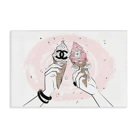 Stupell Industries Glam Ice Cream Cheers Canvas Wall Art Design by Martina Pavlova {1}