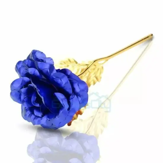 Gold Plated Blue Rose Flower 24K Gold foil For Valentine's Day Gift Luxury Gift {3}