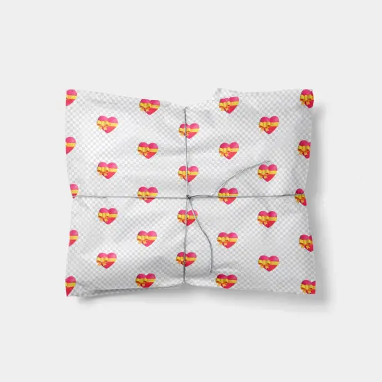 Heart with Bow Emoji Gift Wrap {1}