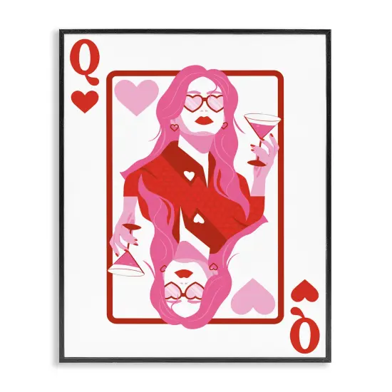Stupell Industries Queen of Hearts Girl Framed Giclee Wall Art Design by Angela Nickeas {1}
