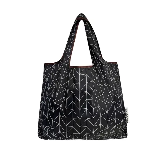 Wrapables Foldable Tote Nylon Reusable Grocery Bag (Set of 2), Geometric {3}